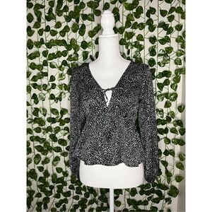 Abercrombie and Fitch Tied Black Blouse